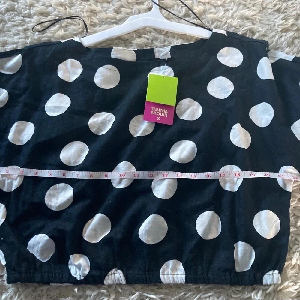 Tabitha Brown x Target Women's Polka Dot Short Sleeve Button-Back Top - Picture 2 of 5